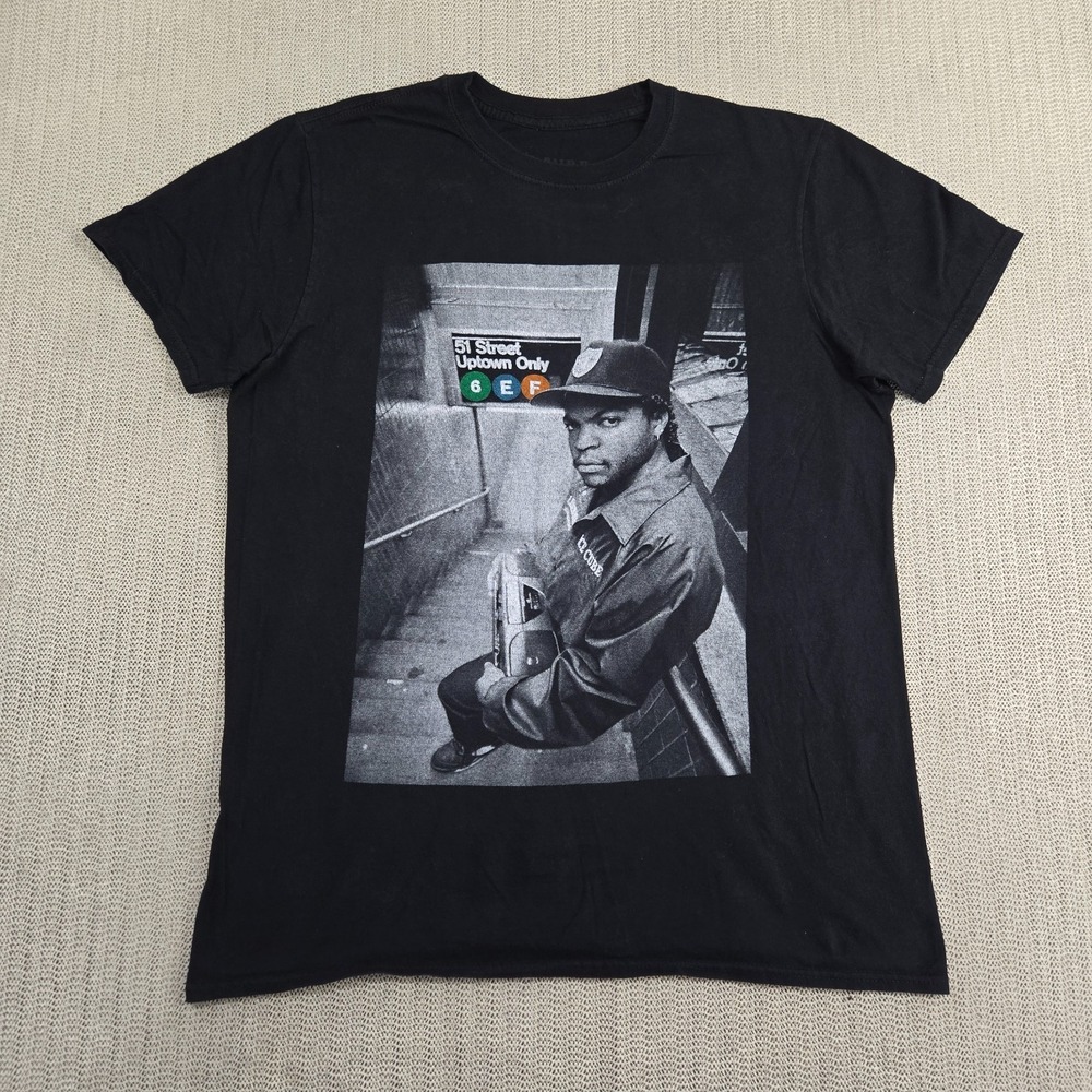 Ice Cube Shirt Mens Medium Black Short Sleeve Hip Hop Rap Tee Streetwear